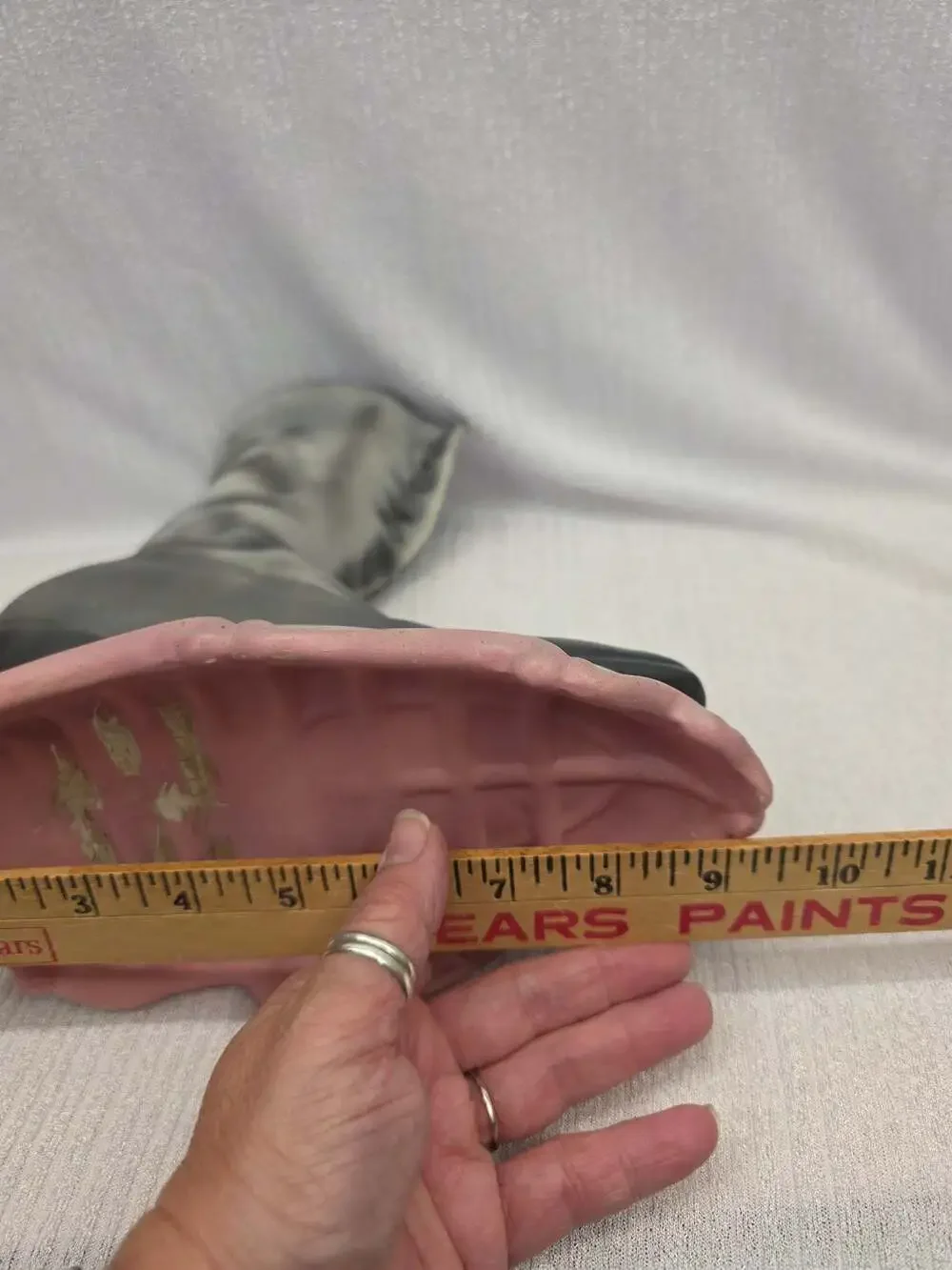 Vintage Atlantic Mold Ceramic Victorian High-Button Boot Vase Planter